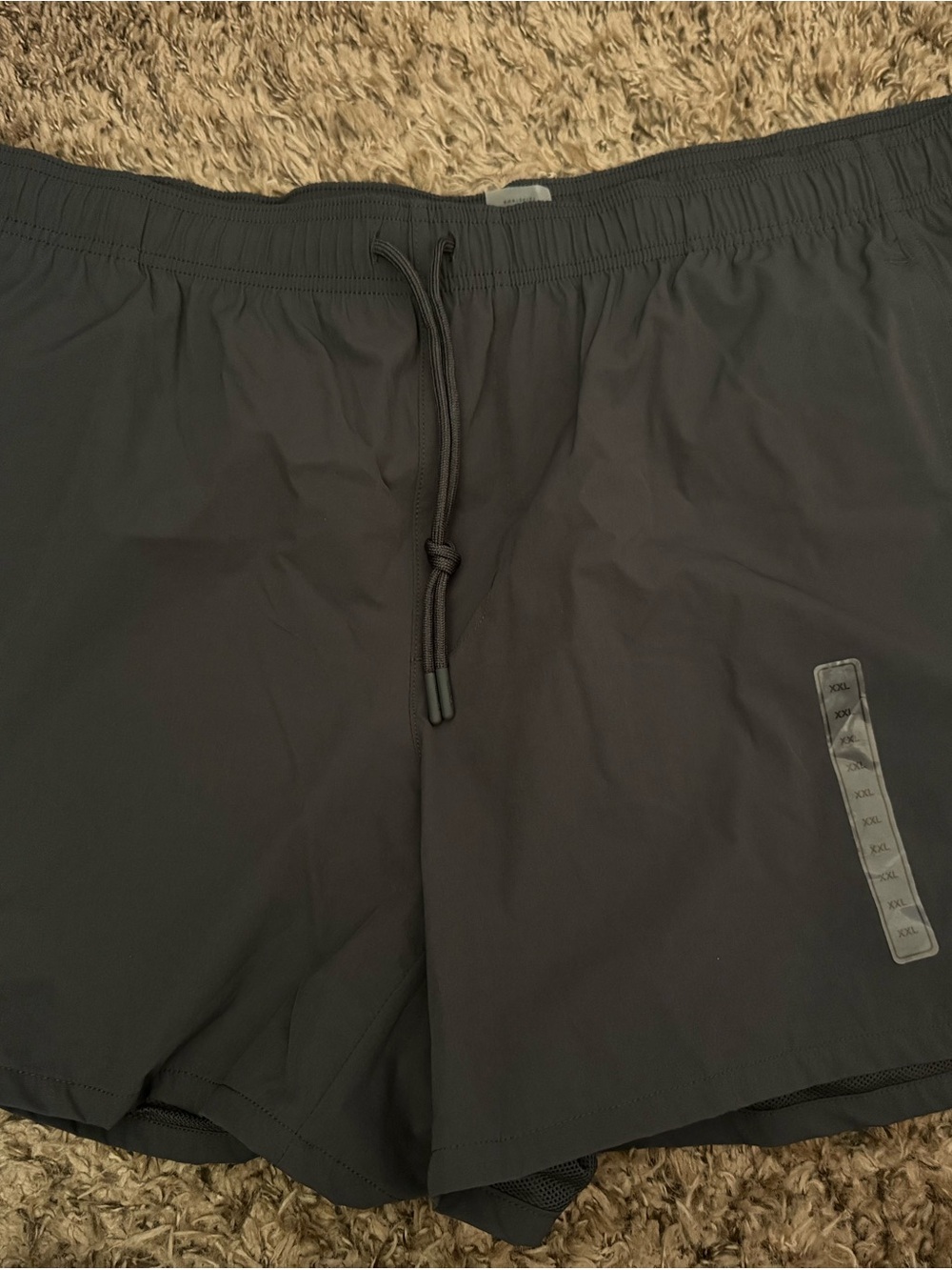 VRST Men's Athletic Loned Drawstring Shorts - Black